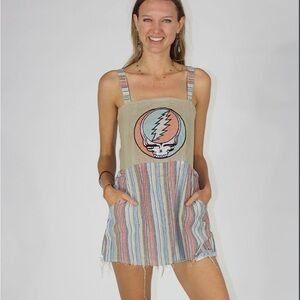 Striped Dress with Graphic Design